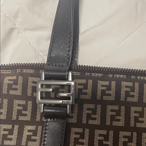 Fendi Monogram Canvas Handbag in Black and Brown - Picture 13 of 16
